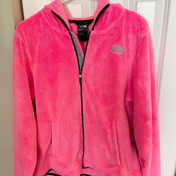 Northface hot pink fleece zip up hoodie size Medium - Picture 1 of 6